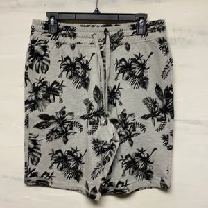 Tropical black and white print shorts